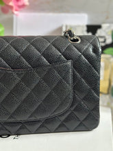 Load image into Gallery viewer, Chanel Series 18 (2014) Black caviar Silver hardware Medium ML Timeless Classic Double Flap Bag
