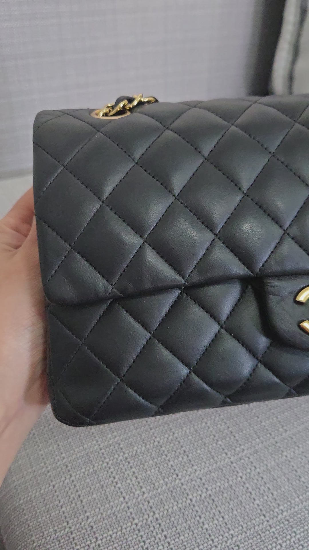 Chanel series 16 2012 Black Lambskin Medium ML Timeless Classic Double Flap Bag with GHW