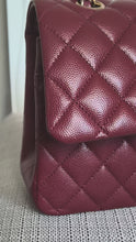 Load and play video in Gallery viewer, CHANEL 19B collection Series 28 Burgundy Caviar LGHW Medium Timeless Classic Double Flap Bag 11.12
