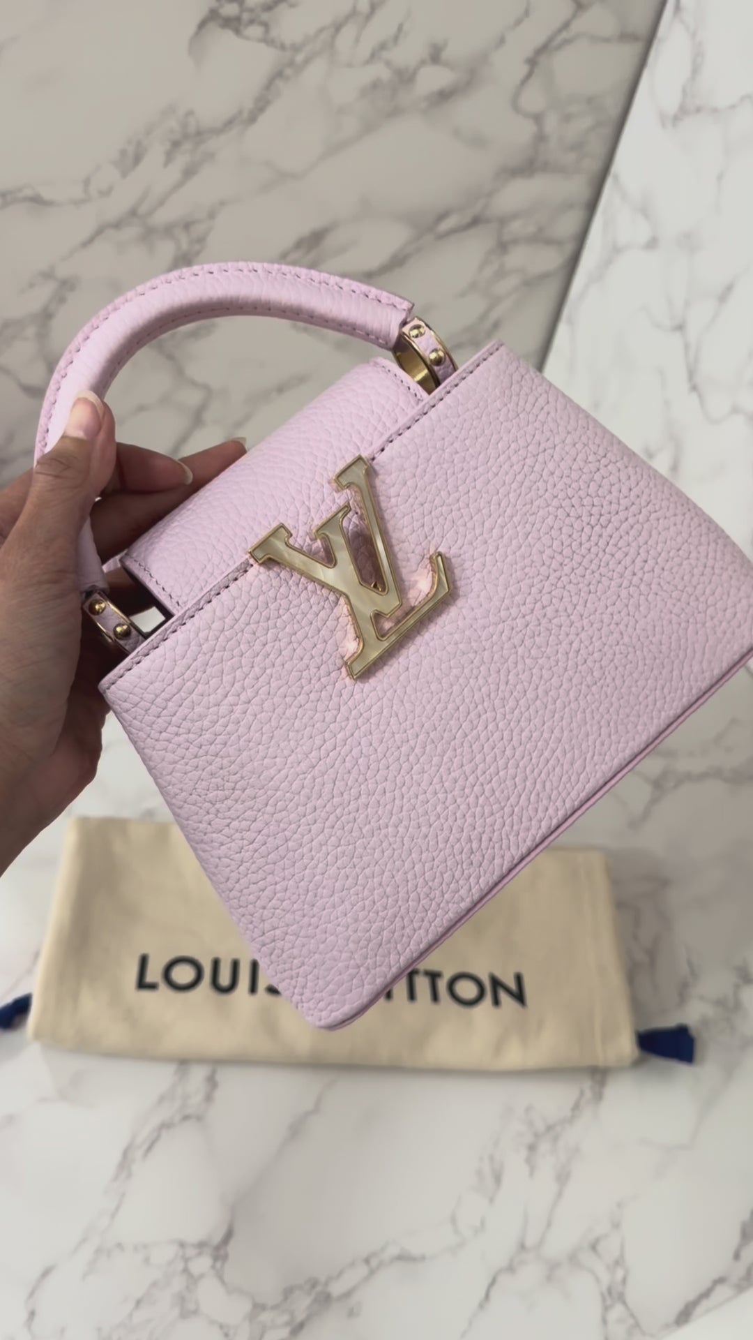 LOUIS VUITTON LV Mini Capucines In Guimauve Marshmallow Pink