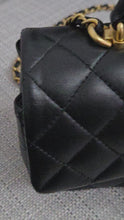 Load and play video in Gallery viewer, Chanel Black Lambskin GHW Top Handle Mini Rectangular Flap Bag
