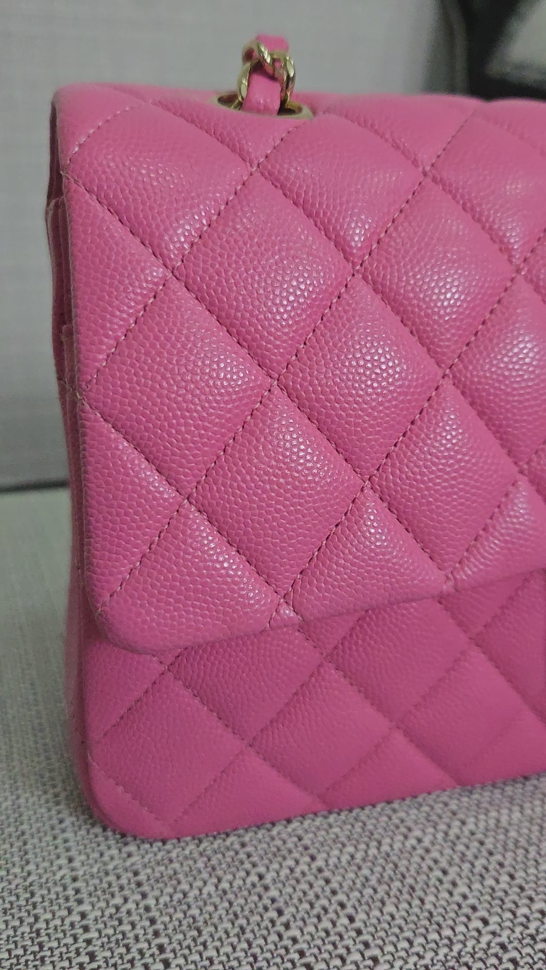 Chanel 21P 2021 Pre spring/summer collection Pink Caviar Champagne GHW 11.12 Timeless Classic Medium ML Double Flap Bag