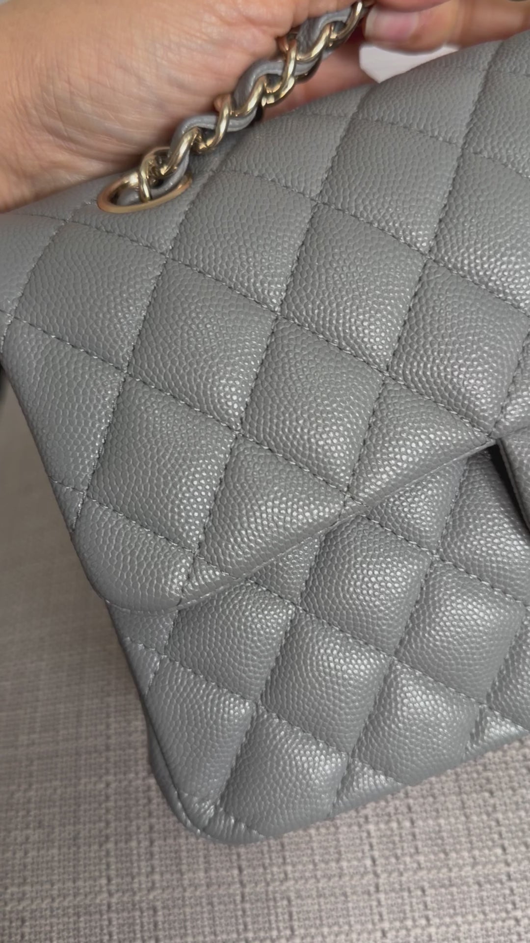CHANEL Series 29 20C collection 2020 Grey caviar LGHW Small Timeless Classic double flap bag