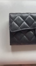 Load and play video in Gallery viewer, Chanel Series 28 Black Caviar GHW Full size Sarah Flap Wallet
