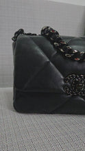 Load and play video in Gallery viewer, Chanel 22P 2022 Pre Spring/Summer Collection 19 Flap Bag size Small in So Black/Silver Hardware Black Lambskin
