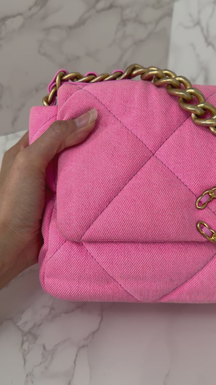 CHANEL 21S 2021 series 31 Pink Denim 19 size Small Flap Bag