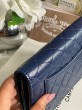 Load image into Gallery viewer, Chanel series 24 17B 2017 Fall/Winter Collection Navy Caviar SHW Classic Wallet on chain (WOC)
