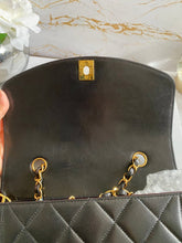 Load image into Gallery viewer, Chanel series 3 Black Lambskin 24K GHW Small Diana Flap Bag

