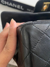 Load image into Gallery viewer, Chanel series 1 (circa 1989-1991) Black Lambskin 24K GHW Small Classic Double Flap Vintage Bag
