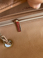 Load image into Gallery viewer, Chanel series 25 18S Collection Pearly Dark Beige Caviar Champagne Gold Hardware Mini Rectangular Flap Bag
