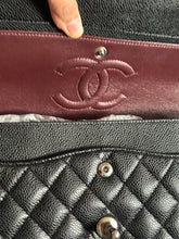 Load image into Gallery viewer, Chanel Series 18 (2014) Black caviar Silver hardware Medium ML Timeless Classic Double Flap Bag
