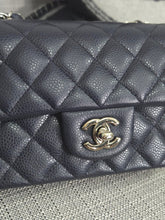 Load image into Gallery viewer, Chanel series 18 14C 2014 Cruise Collection Navy Caviar SHW Classsic Mini Rectangular Flap Bag
