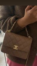 Load image into Gallery viewer, Chanel 22K Pre Fall/Winter 2022 Collection Dark Beige Caviar Aged GHW Coco First Mini Flap Bag
