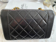 Load image into Gallery viewer, Chanel series 3 Black Lambskin 24K GHW Small Diana Flap Bag
