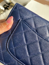 Load image into Gallery viewer, Chanel series 24 17B 2017 Fall/Winter Collection Navy Caviar SHW Classic Wallet on chain (WOC)
