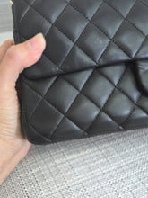 Load image into Gallery viewer, Chanel series 16 2012 Black Lambskin Medium ML Timeless Classic Double Flap Bag with GHW
