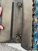 Load image into Gallery viewer, Chanel Turquoise Gold Tweed Classic Medium ML double flap bag from 19A collection Ancient Egypt
