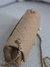 Load image into Gallery viewer, Chanel 22B 2022 Fall/Winter Collection Dark Beige Lambskin Aged GHW Pearl Crush Adjustable Chain Mini Rectangular Flap Bag
