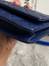 Load image into Gallery viewer, Chanel series 24 17B 2017 Fall/Winter Collection Navy Caviar SHW Classic Wallet on chain (WOC)
