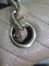 Load image into Gallery viewer, Chanel series 24 17B 2017 Fall/Winter Collection Iridescent Rose Gold Caviar Silver hardware Chevron Mini Rectangular Flap Bag
