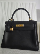 Load image into Gallery viewer, Hermes Noir/Black Epsom Leather GHW Kelly 28 stamp N 2010
