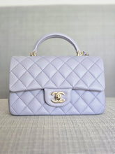 Load image into Gallery viewer, Chanel Light Purple/Lavender Lambskin Aged GHW Mini Rectangular Flap Bag with Top Handle
