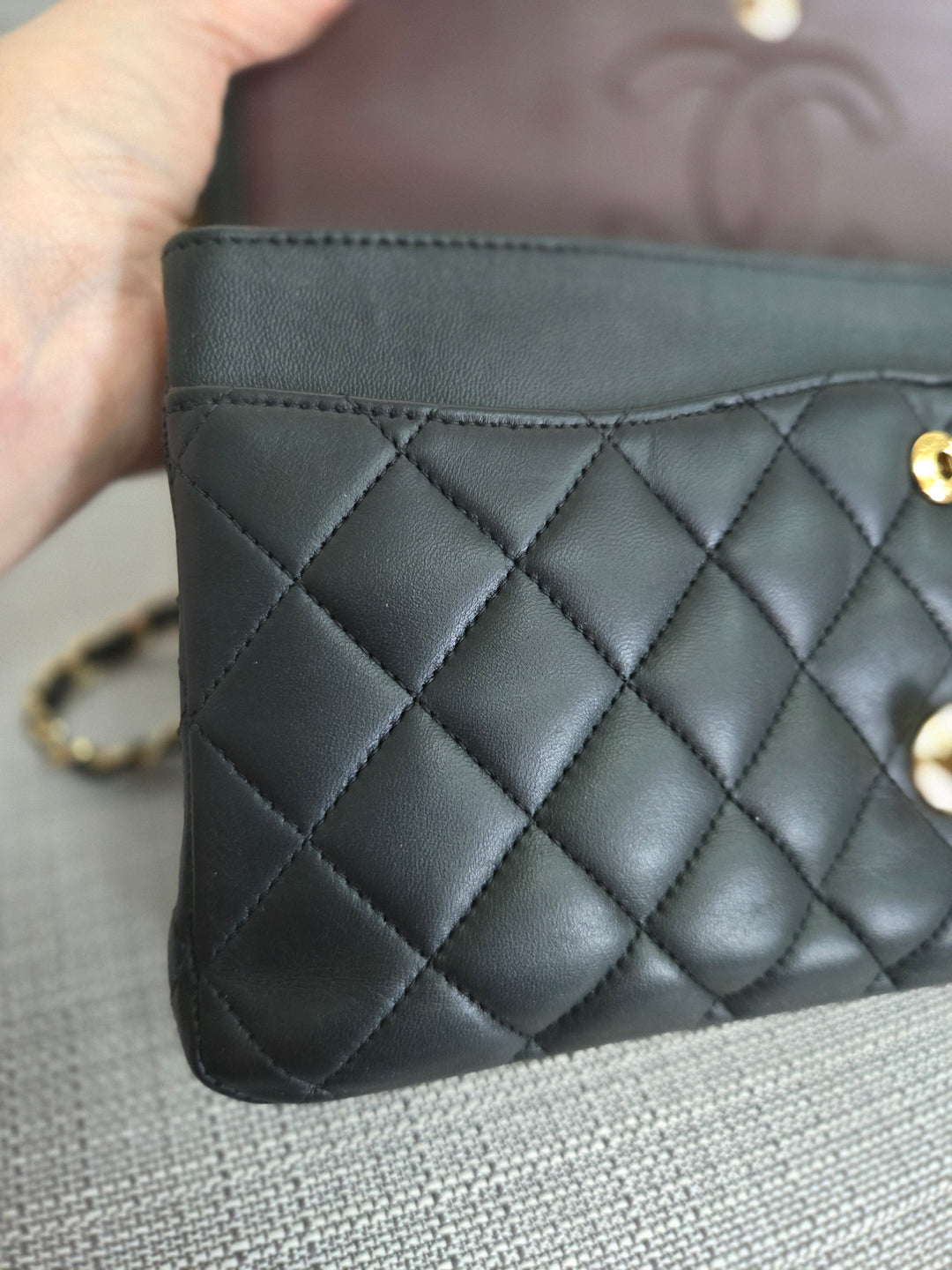 Chanel series 16 2012 Black Lambskin Medium ML Timeless Classic Double Flap Bag with GHW