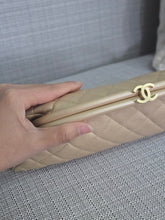 Load image into Gallery viewer, Chanel Series 16 2012 Pearly Gold Lambskin with GHW Classic Clutch
