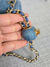 Load image into Gallery viewer, CHANEL 23C 2022/2023 Cruise collection Denim Pearl Crush Adjustable Chain Mini Rectangular Flap Bag with Aged GHW

