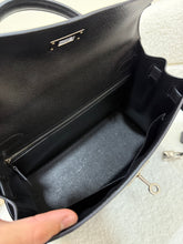 Load image into Gallery viewer, Hermes Kelly 28 in Black Noir Epsom Sellier Leather PHW Stamp R 2014
