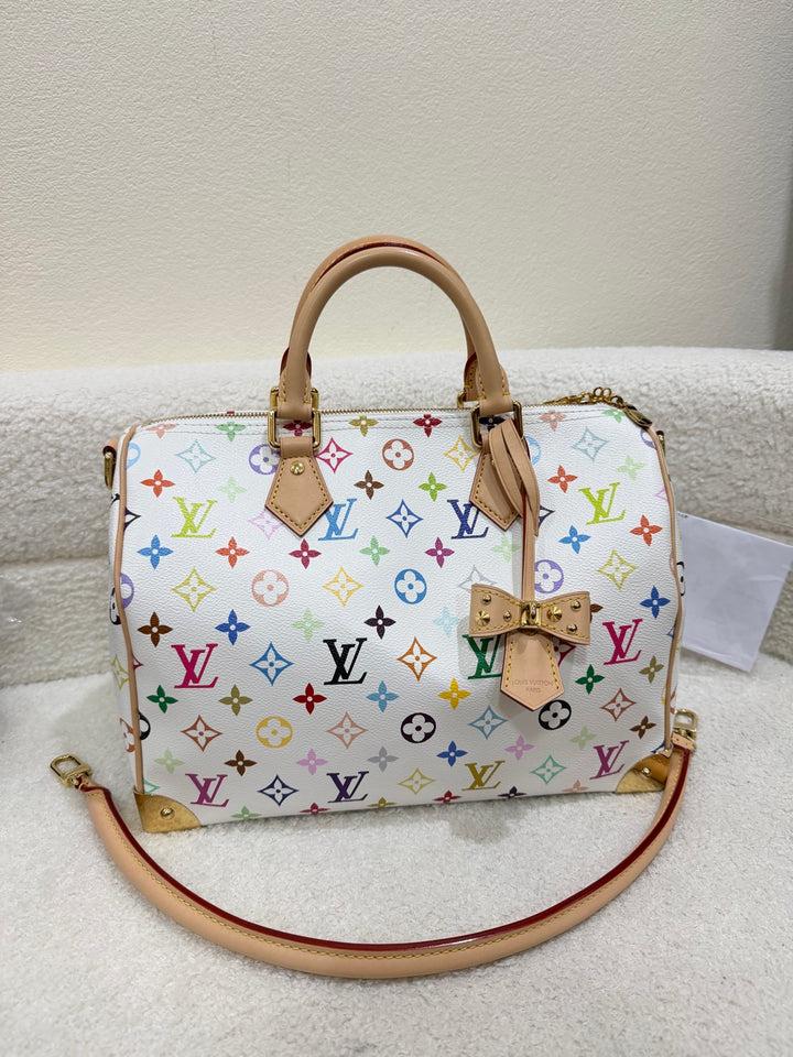 LOUIS VUITTON LV x TM Murakami Multicolor White Speedy 30 New Style