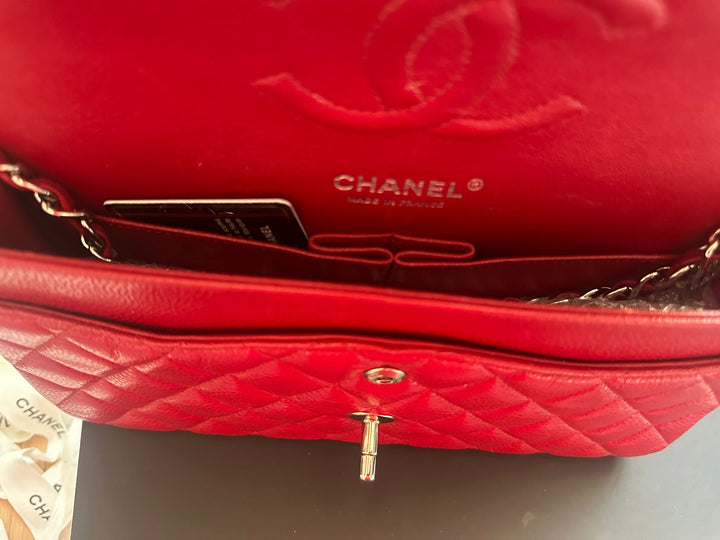 CHANEL 12A series 16 2012 Red Caviar SHW Medium Timeless ML Classic Double Flap Bag