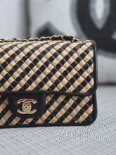 Load image into Gallery viewer, Chanel series 31 21P 2021 Pre spring/summer collection Raffia Black/Beige Mini Rectangular Flap Bag
