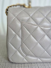 Load image into Gallery viewer, CHANEL 21A light Grey Lambskin Aged GHW Mini Rectangular Flap Bag with Top Handle
