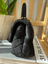 Load image into Gallery viewer, Chanel series 31 2020 20K collection Runway Crystal CC Black Velour Velvet LGHW Mini Coco Handle Flap Bag
