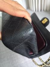 Load image into Gallery viewer, CHANEL series 19 2014 Black caviar GHW 11.12 Medium ML Timeless Classic Double Flap Bag
