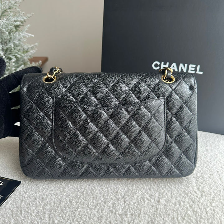 CHANEL series 25 Black Caviar GHW Medium ML Timeless Classic Double Flap Bag 2018