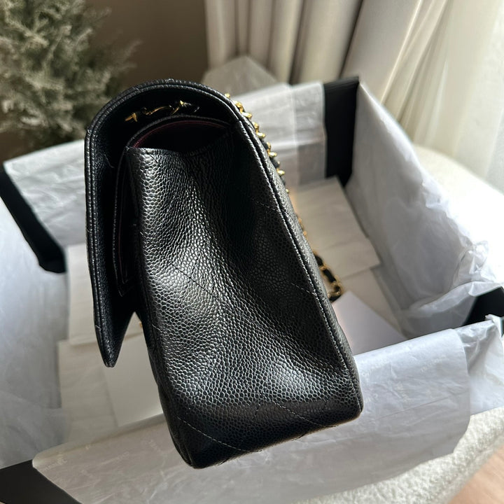 CHANEL series 159 2011/2012 Black Caviar GHW Jumbo Classic Timeless Double Flap Bag