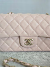 Load image into Gallery viewer, Chanel 23S 2023 Spring/Summer Collection Light Pink Lambskin champagne GHW Mini Rectangular Flap Bag
