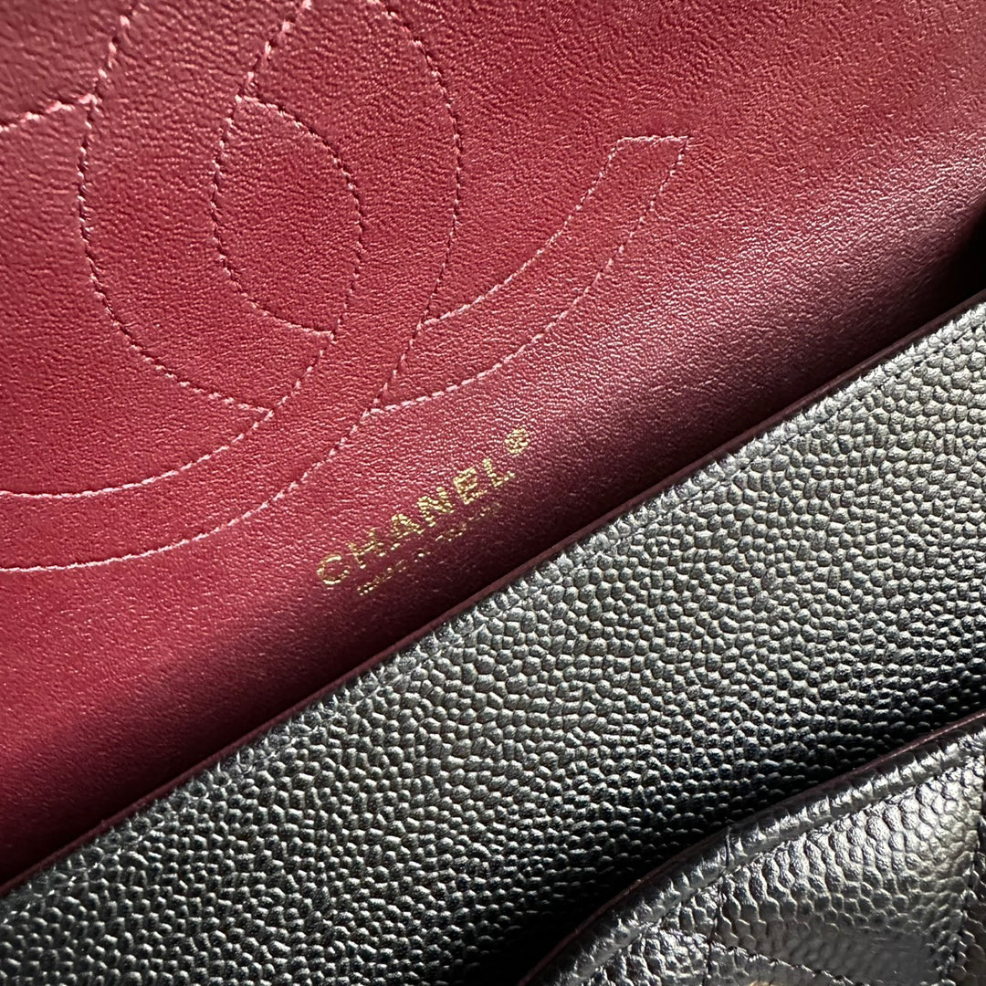 CHANEL series 159 2011/2012 Black Caviar GHW Jumbo Classic Timeless Double Flap Bag