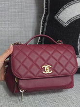 Load image into Gallery viewer, Chanel series 28 2019 19B Collection Burgundy Caviar Business Affinity Flap Bag with Champagne GHW size Medium (8.5 inches/23 cms)
