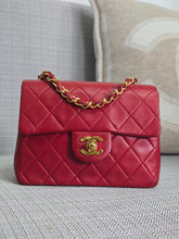 Load image into Gallery viewer, Chanel series 1 Red Lambskin 24K GHW Vintage Classic Mini Flap Bag
