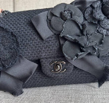 Load image into Gallery viewer, CHANEL 23C 2023 Embroidered Flower Tweed Medium Classic Flap Bag
