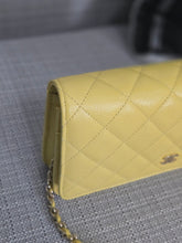 Load image into Gallery viewer, Chanel series 30 2020 Yellow Caviar LGHW Classic Wallet on chain (WOC)
