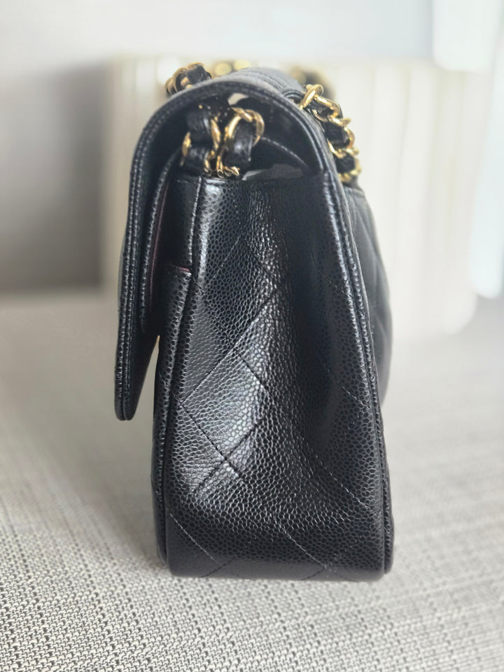 Chanel series 24 Black Caviar GHW Jumbo Timeless Double Flap Bag