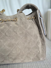 Load image into Gallery viewer, CHANEL 25 Size Small 25K collection Dark Grey Suede aged GHW Hobo Bag
