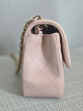 Load image into Gallery viewer, Chanel 23S 2023 Spring/Summer Collection Light Pink Lambskin champagne GHW Mini Rectangular Flap Bag
