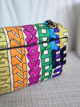 Load image into Gallery viewer, CHANEL 21K Collection 2021 Multicolor Rainbow Quilted Satin Medium Flap Bag LGHW
