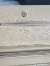 Load image into Gallery viewer, Chanel Beige Clair Caviar GHW Classic Wallet on Chain (WOC)
