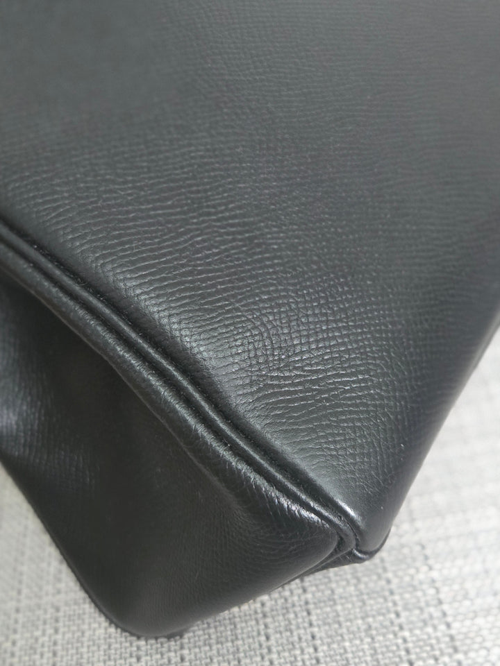 Hermes Noir/Black Epsom Leather GHW Kelly 28 stamp N 2010